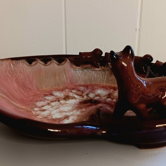 Vintage Tilso Boxer And Puppies  Ceramic Tray Mid Century - Picture 3 of 7